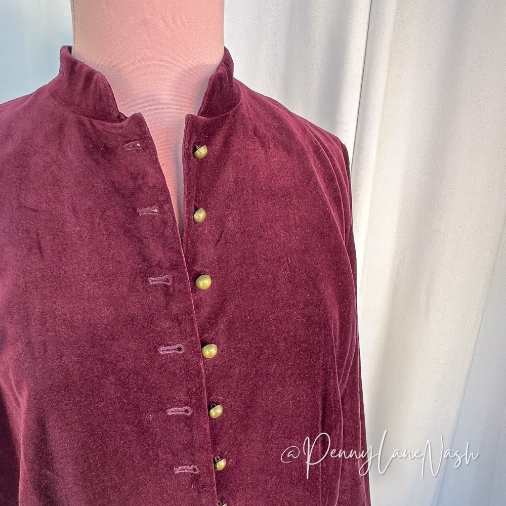 American Living Faux Suede Pearl Button Jacket Wine Vintage - Picture 4 of 10
